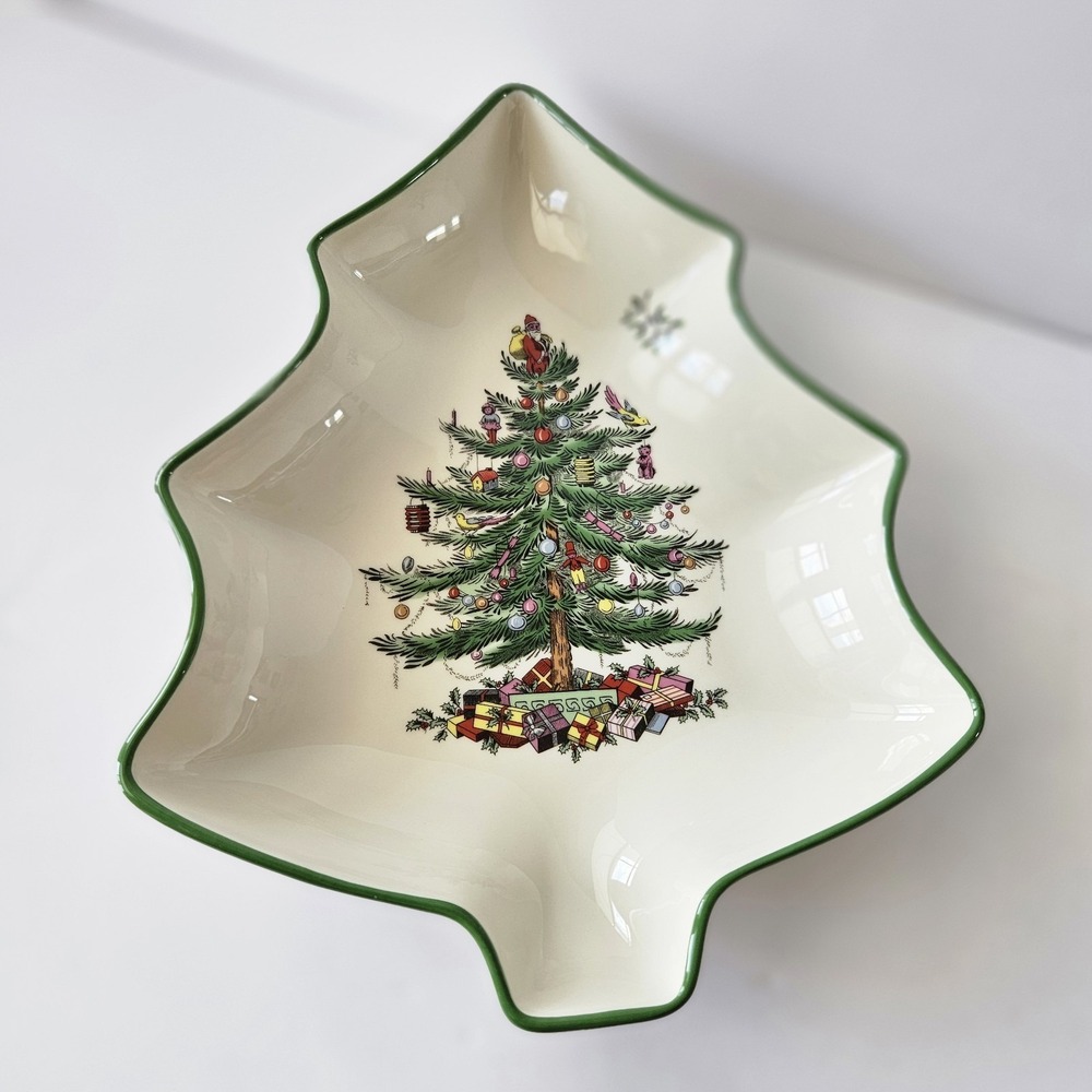 Spode Christmas Tree Dish - NEW - 9in  Model XT8261-XP With‎ Box Candy Serving